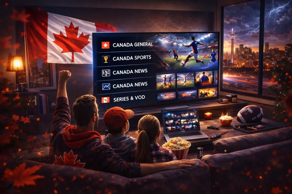 IPTV Canada channel list – IPTV Maple offers 120,000+ live channels including international, local, sports, and entertainment categories