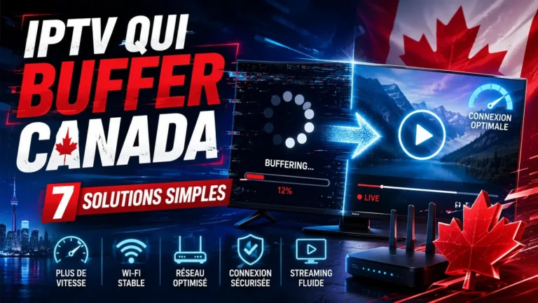 IPTV qui buffer Canada avec 7 solutions simples pour améliorer la connexion, réduire le buffering et profiter d’un streaming plus stable.