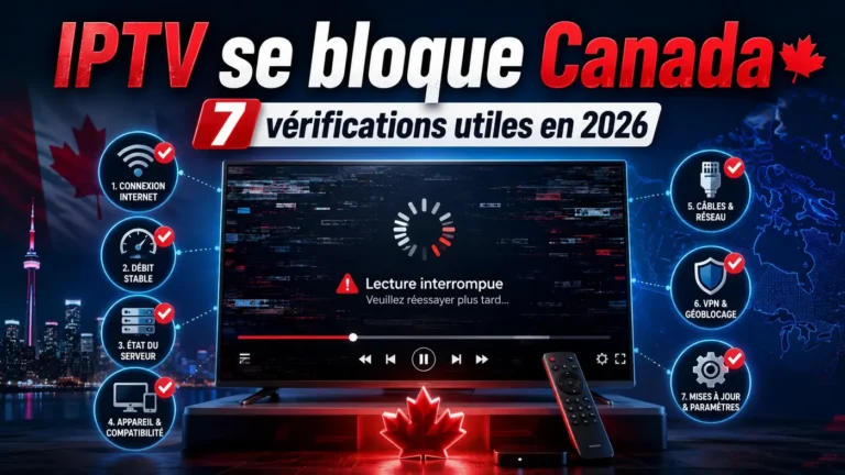 IPTV se bloque Canada avec écran en chargement, carte du Canada et 7 vérifications utiles pour résoudre les blocages en 2026