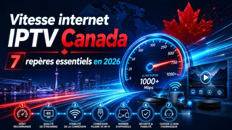 Vitesse internet IPTV Canada avec 7 repères essentiels pour choisir une connexion stable en 2026