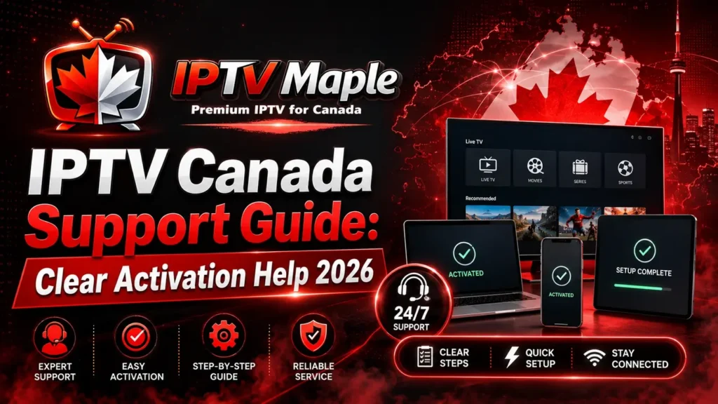 IPTV Canada Support Guide with clear activation help for IPTV Maple users in Canada 2026